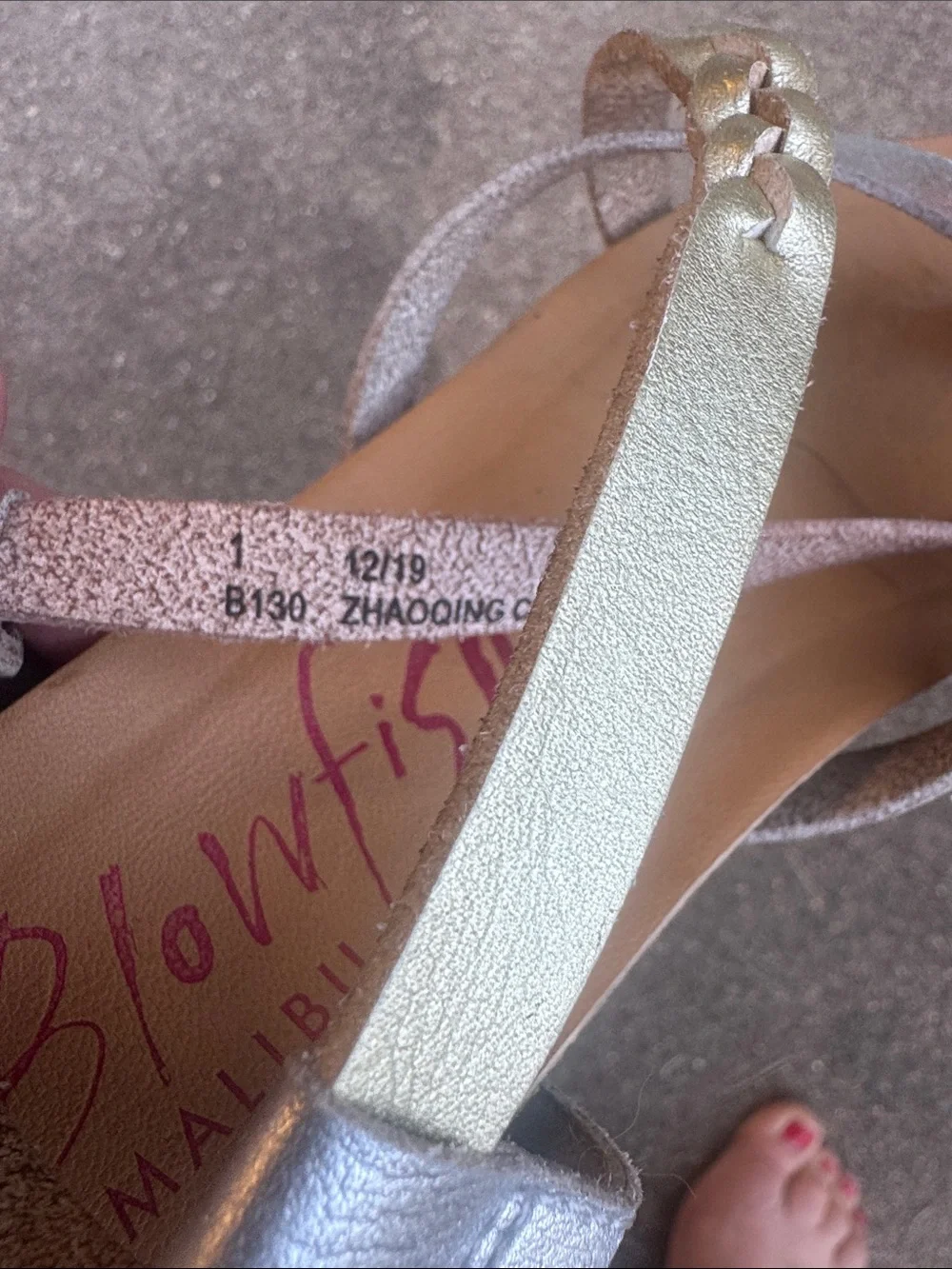 Blowfish Girls Metallic Multi-Tone Braided Strap Sandals